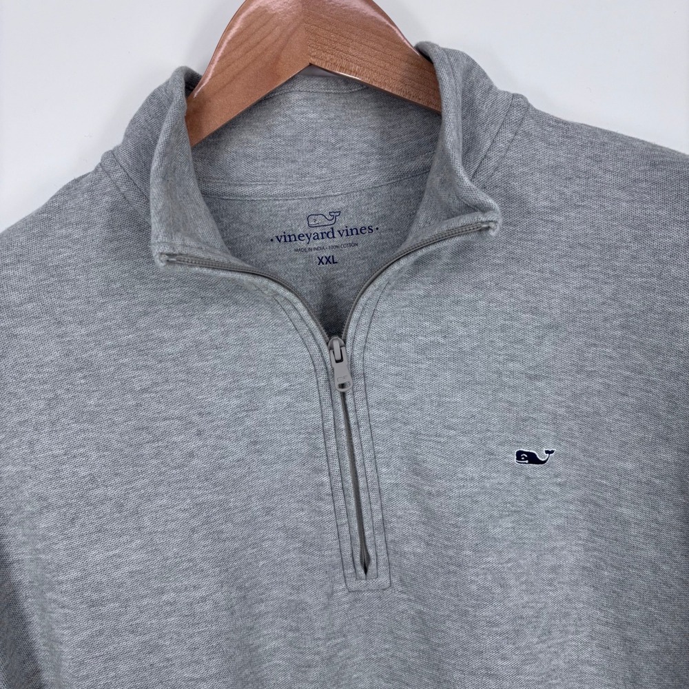 Vineyard Vines 1/4 Zip Pullover Mens XXL Gray Pique Cotton Coastal Preppy
